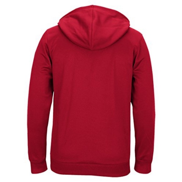 *NEW* Adidas Red Pullover Hoodie with Logo Sleeve - Picture 2 of 7